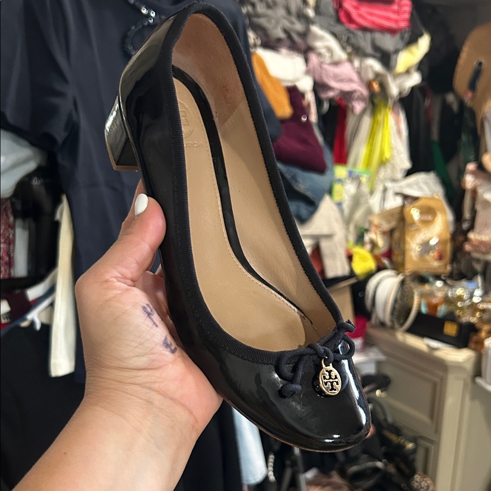 Tory Burch Black Patent Leather Heels